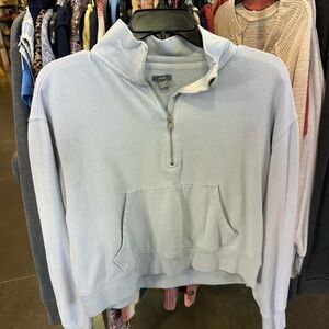 Aerie Light Blue Half-Zip Sweatshirt